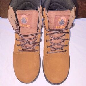 Brahma Men's Waterproof Leather Work Boots Brown Lace Up Ankle 12W